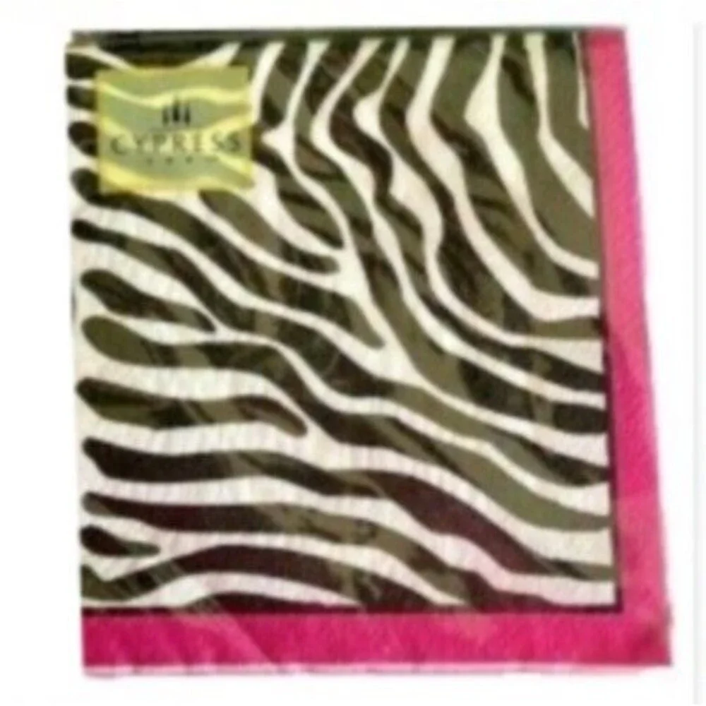 Cypress Cocktail Beverage Napkins 20 Ct Zebra Stripe Decoupage